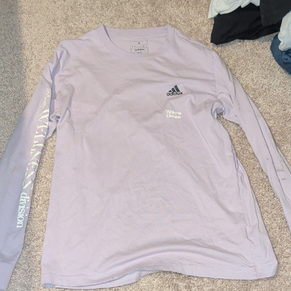 Adidas Light Purple Long Sleeve Tee Wellness Division Size M